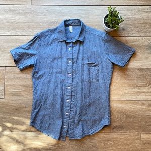 Dark charcoal/blue button down shirt